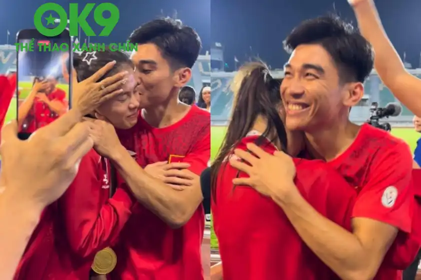 Khoảnh khắc gây sốt của Nguyễn Thị Ngọc và Trần Đình Sơn (Ảnh: chụp màn hình). Khoảnh khắc gây sốt của Nguyễn Thị Ngọc và Trần Đình Sơn (Ảnh: chụp màn hình).